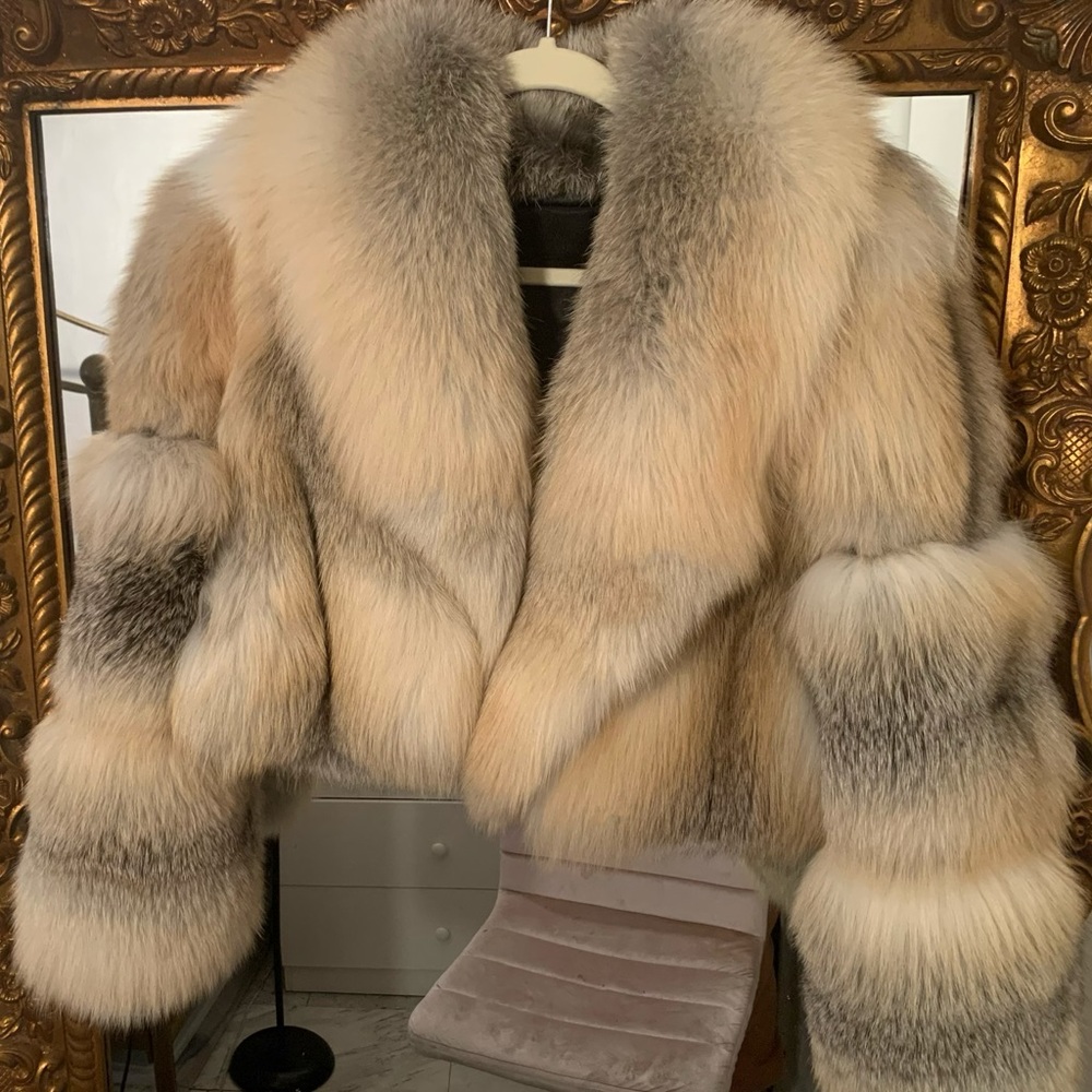 REAL Golden Island Fox Fur Coat